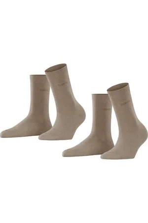 ESPRIT Uni 2-Pack duurzaam organisch katoen multipack sokken dames bruin