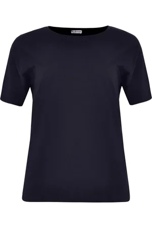 Yoek | Grote maten - dames t-shirt korte mouw - donkerblauw