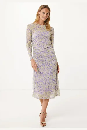 Mexx Dress Ditsy Flower Mesh Purple Dames