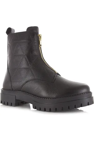 Shoecolate Leren boots met front zip
