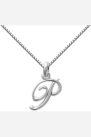 Amanto Ketting Letter P - 925 Gerhodineerd - Alfabet - 11x18mm - 50cm