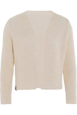 Knit Factory Isa Gebreid Vest - Gebreide dames cardigan - Dames zomervest - Kort vest op heuphoogte - Damesvest gemaakt uit 50% katoen en 50% acryl - - 40/42