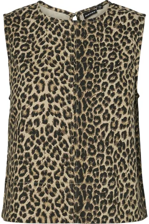 Pieces® Top Pcsalume Sl Denim Top 17158200 White Pepper/leo Dames
