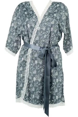 Guy de France Kimono /ivoor - satijn bedrukt - XL