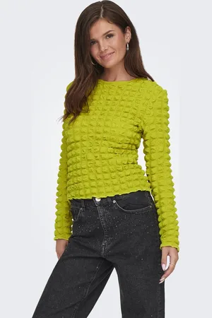 ONLY T-shirt Onlsebbe L/s O-neck Top Jrs 15333029 Citronelle Dames