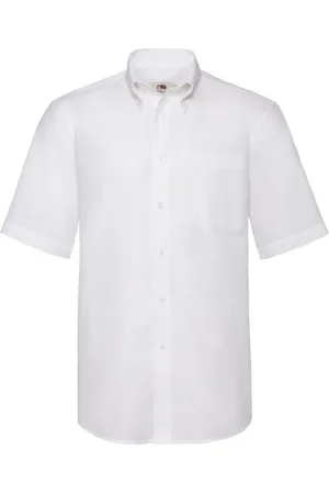 Fruit Of The Loom Heren Oxford Overhemd Korte Mouwen