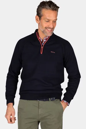 NZA NZA - Navy katoenen pullover met halve rits