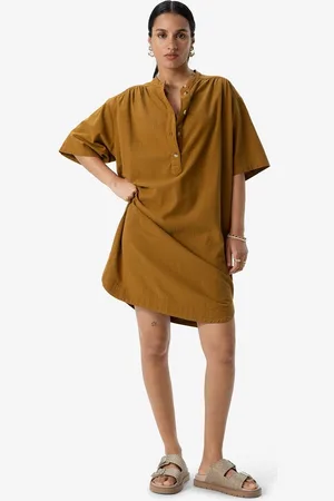 Sissy-Boy Goudbruine midi jurk