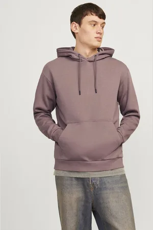 JACK & JONES Bradley sweat hood regular fit - heren hoodie katoenmengsel met capuchon - mauve