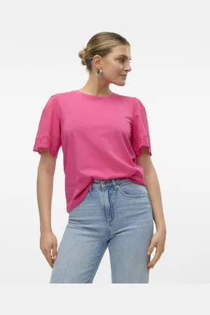VERO MODA VMEMILY SS O-NECK TOP JRS GA - Dames - Blouses