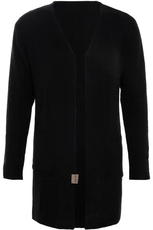 Knit Factory Ella Lang Gebreid Vest - Gebreide dames cardigan - Lang vest tot over de knie - damesvest gemaakt uit 30% wol en 70% acryl - - 40/42