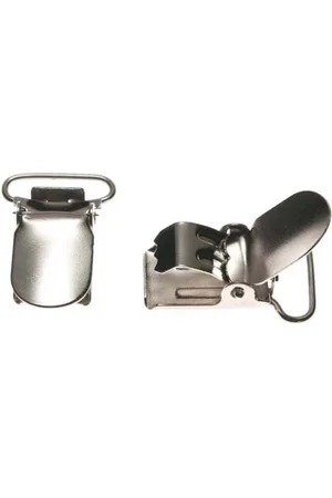 Merkloos 4x Bretel clip zilverkleurig met ronde hoeken 20 mm - 4 bretelclips - clips voor bretels