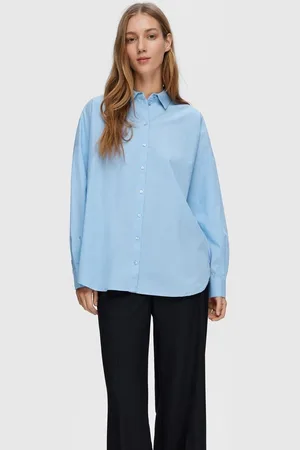 SELECTED Dina-Sanni LS Shirt Cashmere Blue