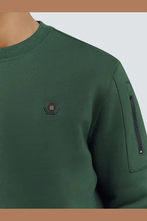 No Excess Trui met rubberen logopatch en armzak met rits