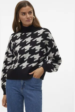 VERO MODA Trui Vmmira Ls Highneck Pullover Ga Boo 10311089 Black/birch Dames