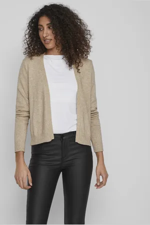VILA Vest Viril Short L/s Knit Cardigan-noos 14060800 Natural Melange Dames
