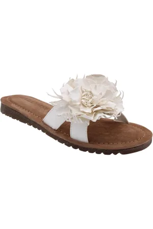 Lazamani Zinnia Dames Slippers Leer Offwhite