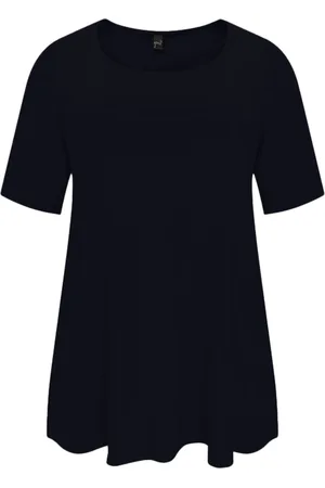 Yoek | Grote maten - dames t-shirt korte mouw - donkerblauw