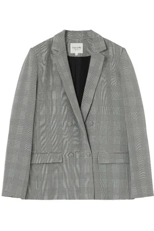Grace & Mila Grijze geruite blazer Leontine