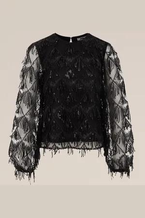 WE Fashion Dames blouse met pailletten