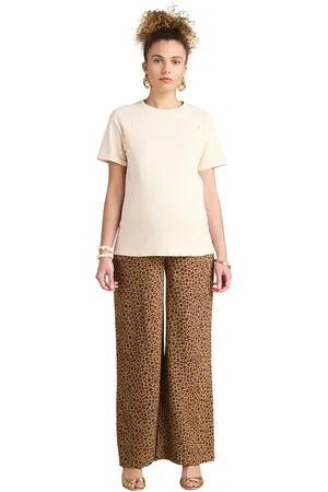 Envie de Fraise Zwangerschapsbroek met luipaardprint in katoenen mousseline