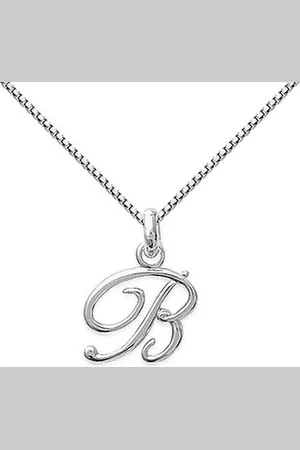 Amanto Ketting Letter B - 925 Zilver Gerhodineerd - Alfabet - 12x18mm - 50cm
