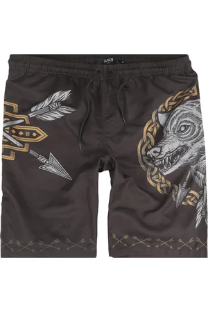 EMP Bruine zwemshort met wolvenprint Mannen - M