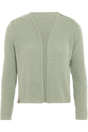 Knit Factory Isa Gebreid Vest - Gebreide dames cardigan - Dames zomervest - Kort vest op heuphoogte - Damesvest gemaakt uit 50% katoen en 50% acryl - - 40/42