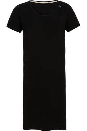 Knit Factory Lily Jurk - Dames midi-jurk met ronde hals - Rechte jurk - Korte mouwen - Jurk voor het voorjaar en de zomer - - L