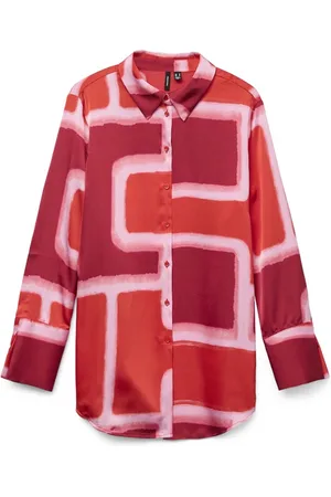 VERO MODA VMREBA SILBA LS LONG SHIRT WVN GA - Dames - Blouses