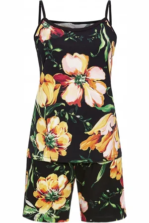 Ringella Zwarte bloemen shortama -