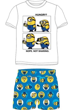 Merkloos Minions shortama/pyjama Hunry? katoen maat 104