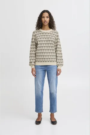 Ichi Trui Ihbrielle Ls4 20123477 204262 Oatmeal W Black Dames