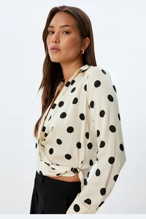 Koton Lange mouw Kraag met dubbele rij knopen Blouse