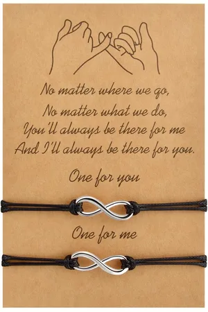 Lieve Jewels Armbanden set (2 st.) - Pinky Swear Infinity - RVS - Vriendschap/liefde - Unisex