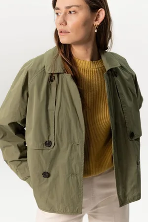 Sissy-Boy Donkergroene korte trenchcoat