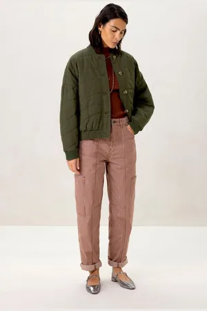 Sissy-Boy Donkergroene quilted bomber jas