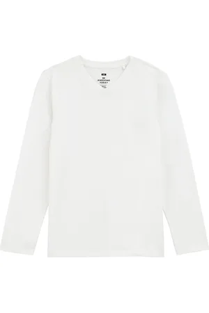 WE Fashion Jongens basic T-shirt met V-hals