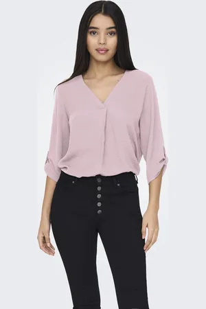 JDY Jacqueline de Yong T-shirt divya 3/4 Top Wvn Noos 15226911 Bleached Mauve Dames