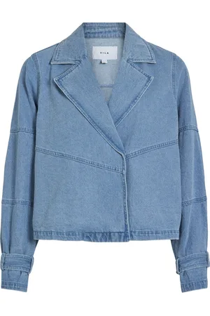 VILA Jas Vivikea Denim Trenchcoat Jacket 14105832 Light Blue Denim Dames