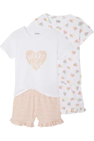 Vertbaudet Set van 2 pyjamabroeken met hartjes voor meisjes