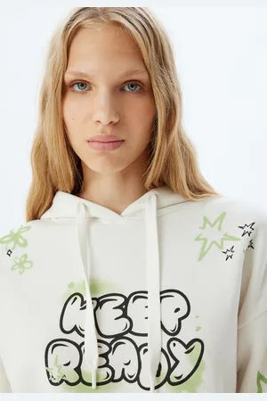 Koton Capuchon kraag Met drukwerk Sweatshirt