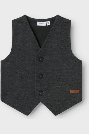 NAME IT Mini jongens vest ROBINO Dark Grey Melange