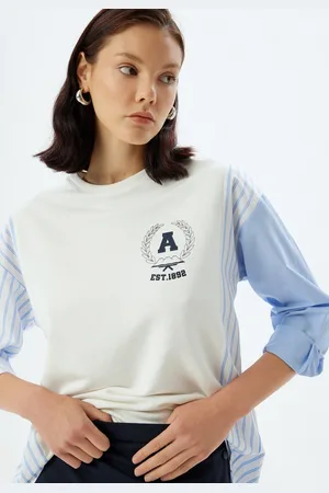 Koton Ronde kraag Met gebruik van twee verschillende stoffen Sweatshirt