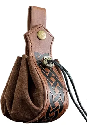 Merkloos Portemonnee - Middeleeuwse viking Buidel voor op je riem accessoire geld zak zakje - Zonder riem