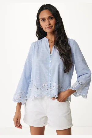 Mexx Blouse Embroidery Lichtblauw