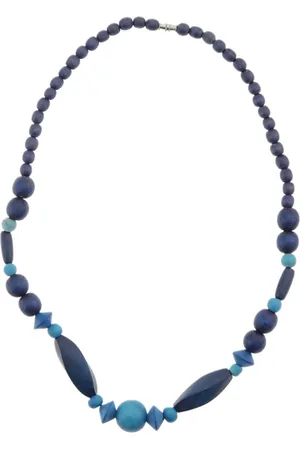 Behave – Houten kralen ketting – 48 cm – & turquoise