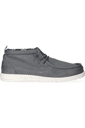 Hey dude Wally Mid Canvas Heren Instappers Grey