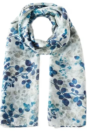 Merkloos DEETJE – Dames Sjaal - Zomersjaal - Voorjaarssjaal - Lichte Sjaal - Dunne Sjaal - Shawl - Bladeren - Polyester - 175cm*70cm