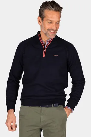 NZA NZA - Navy katoenen pullover met halve rits